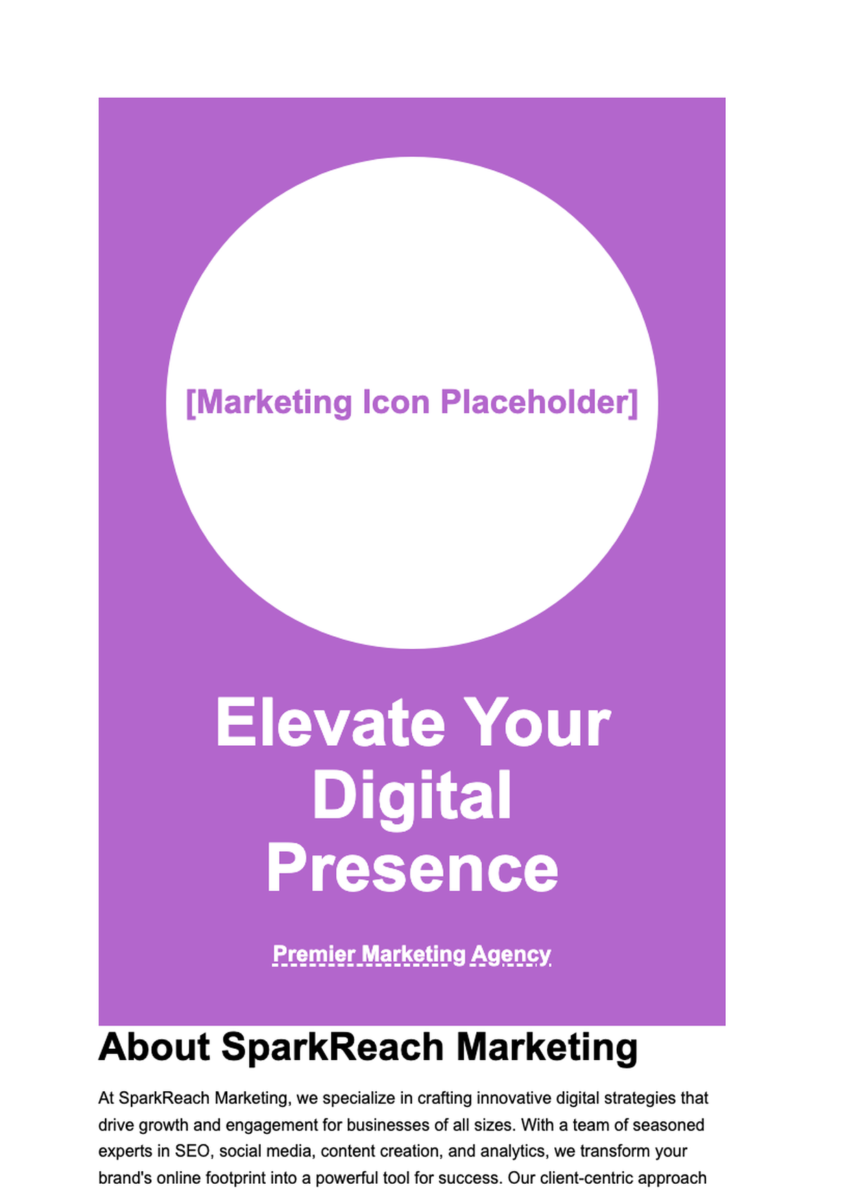 Digital marketing agency promotional flyer with team photo and service highlights_variant_3